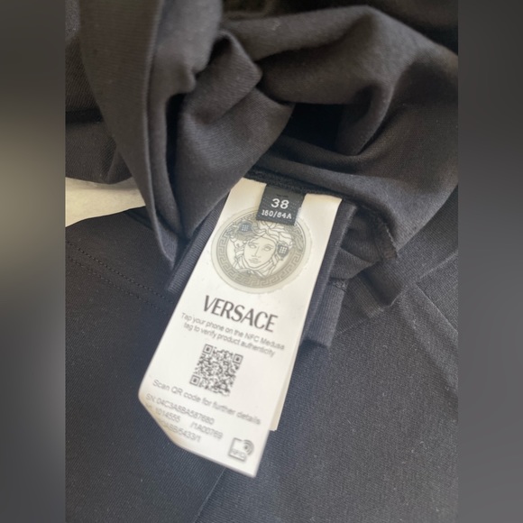 NEW VERSACE CRYSTAL LOGO T-SHIRT BLACK - Picture 2 of 13